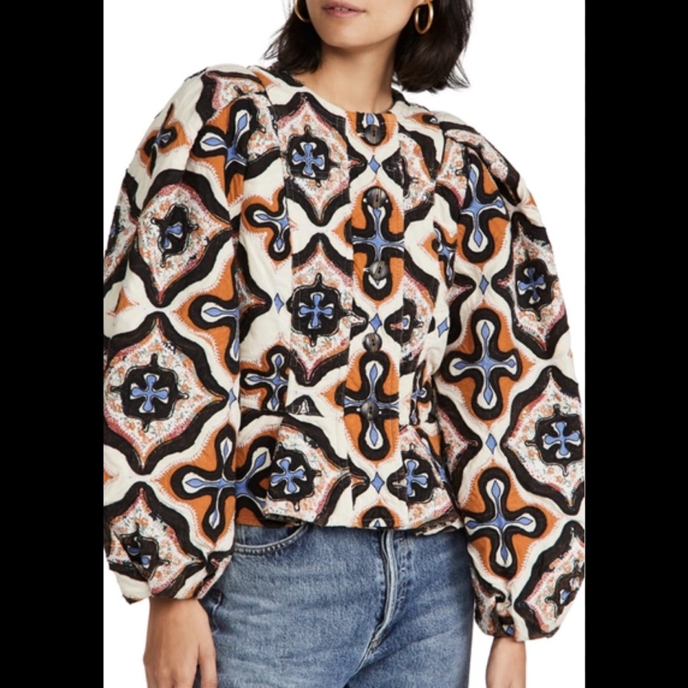 Ulla Johnson Leila Appliquéd
Printed Cotton Jacket In Multi size 2